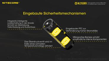 NITECORE - LI-ION AKKU TYP 21700 - 5000MAH - NL2150RX MIT POWERBANK FUNKTION